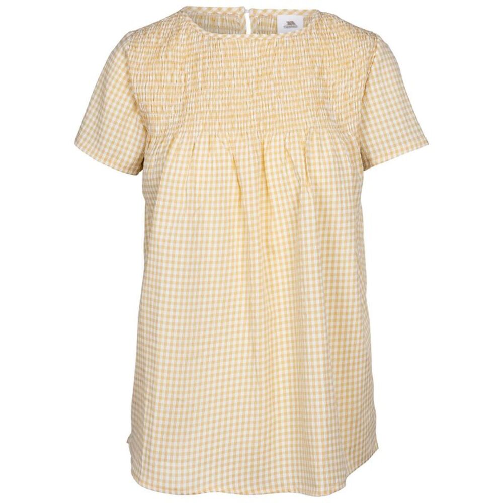 Trespass Womens/Ladies Candice Gingham Smock Top / Pale Maize